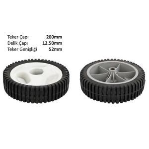 ÇİM BİÇME MAKİNESİ TEKERLEĞİ 200mm GÖBEK  12.7mm BİLYALI