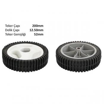 ÇİM BİÇME MAKİNESİ TEKERLEĞİ 200mm GÖBEK  12.7mm BİLYALI