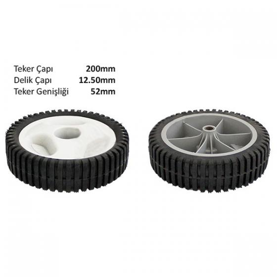 ÇİM BİÇME MAKİNESİ TEKERLEĞİ 200mm GÖBEK  12.7mm BİLYALI